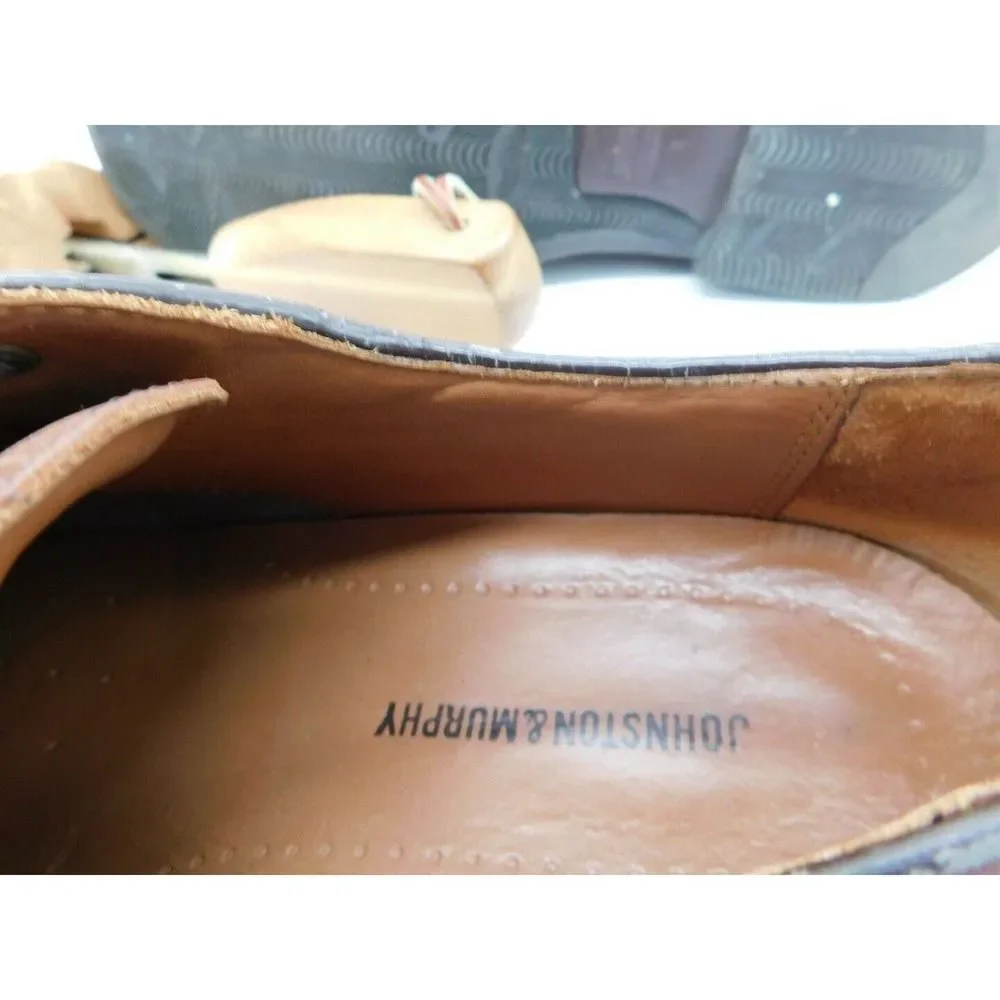 Johnston & Murphy Passport Leather Shoes Mens 10.5 W Oxford Brown